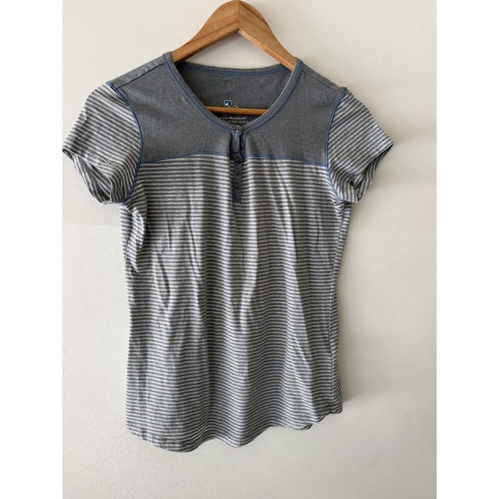 Kuhl Top Womens Small Veloce Short Sleeve Henley Tee Shirt T-Shirt